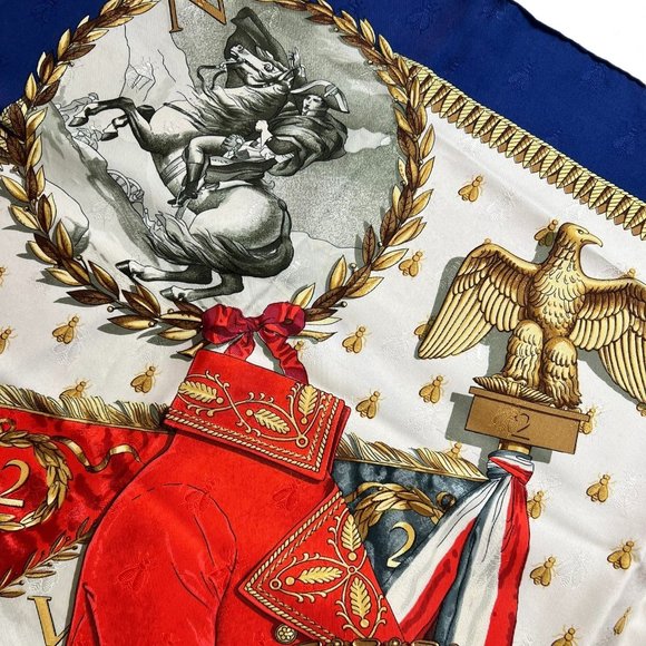 HERMES Multicolor Napoleon Carre 35”x35”/90 Silk 100% Scarf #1353 - Picture 6 of 7